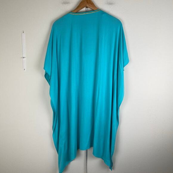 Lilly Pulitzer Chai Caftan Dress Size L/XL Seaside Aqua Cover Up - Picture 7 of 16